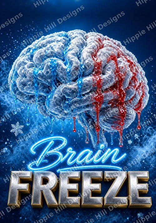Brain Freeze custom 3D strain design by Hippie Hill Designs