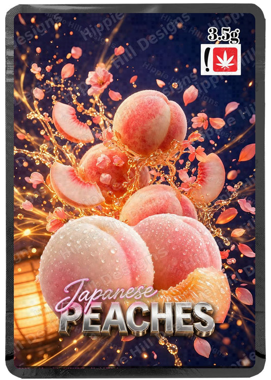Japanese Peaches custom printed mylar bag