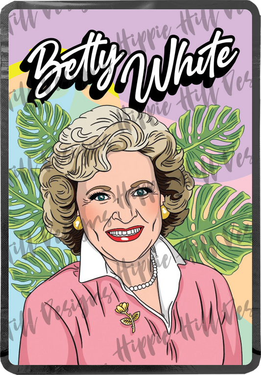 Betty White custom printed mylar bag