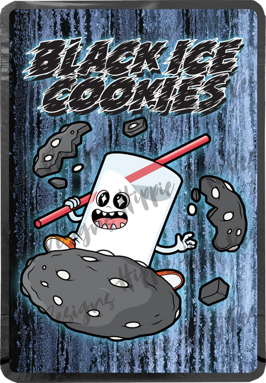 Black Ice Cookies custom printed mylar bag