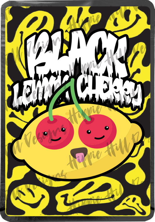 Black Lemon Cherry custom printed mylar bag