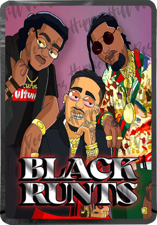 Black Runts custom printed mylar bag