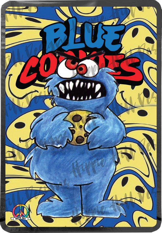 Blue Cookies V3. custom printed mylar bag
