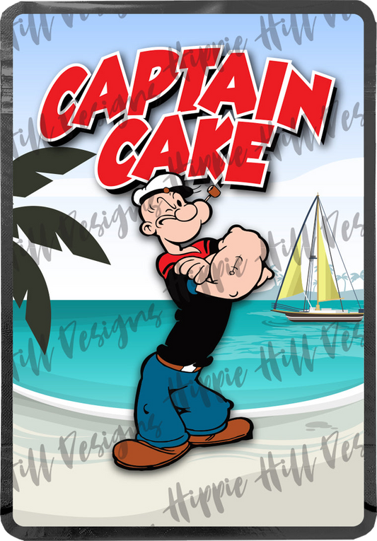 Captain Cake custom printed mylar bag