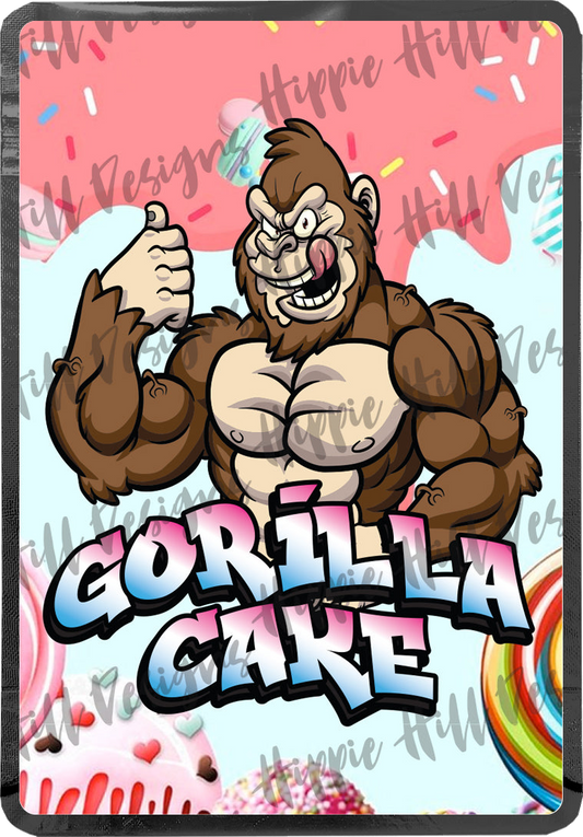 Gorilla Cake custom printed mylar bag