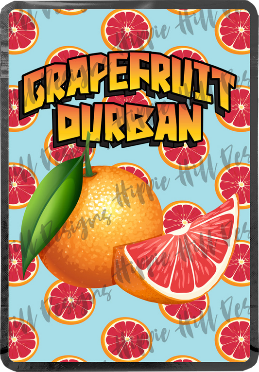 Grapefruit Durban custom printed mylar bag