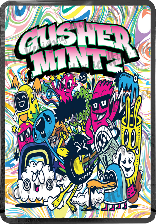 Gusher Mintz custom printed mylar bag