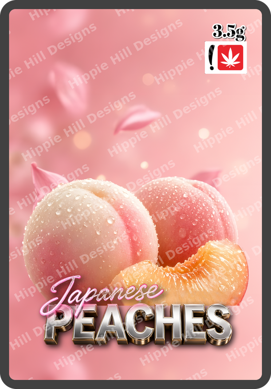Japanese Peaches custom printed mylar bag