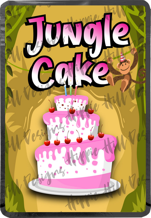 Jungle Cake custom printed mylar bag