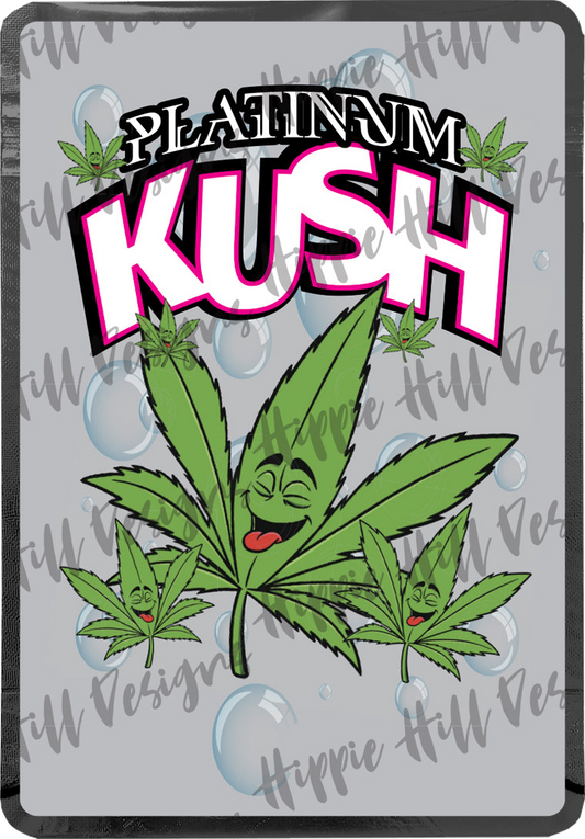 Platinum Kush - Leaf custom printed mylar bag