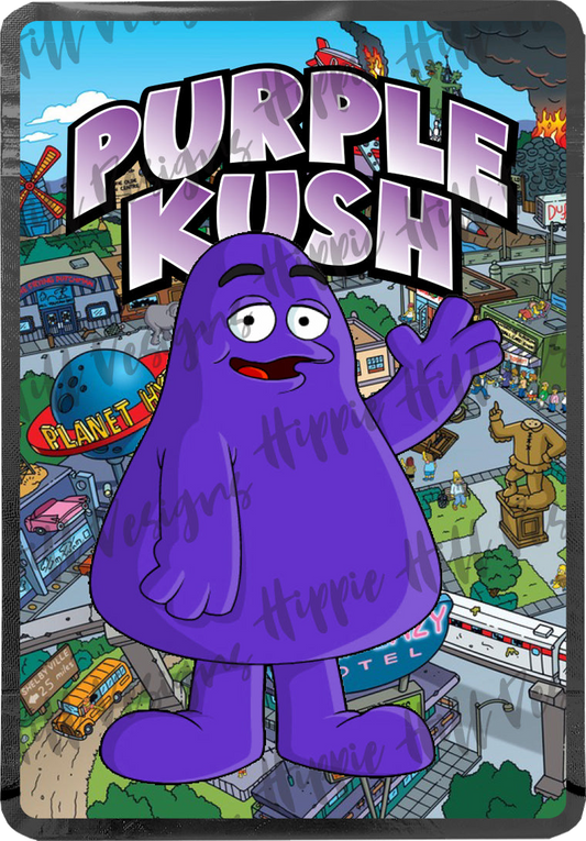 Purple Kush custom printed mylar bag