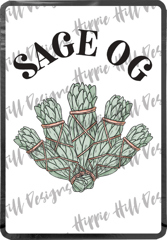 Sage OG custom printed mylar bag