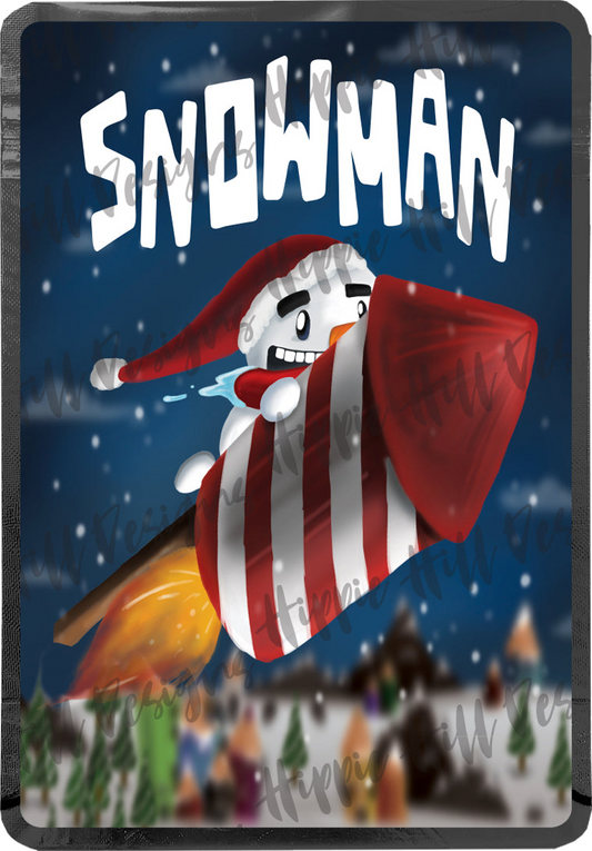 Snowman custom printed mylar bag