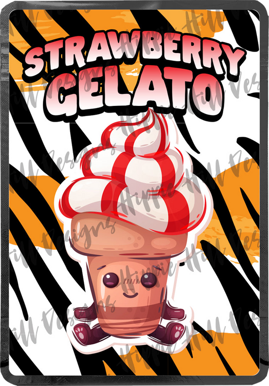 Strawberry Gelato custom printed mylar bag
