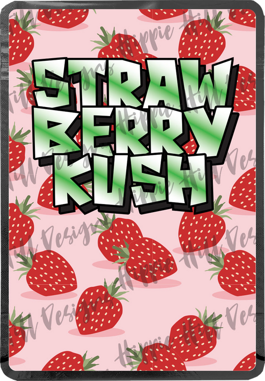 Strawberry Kush custom printed mylar bag