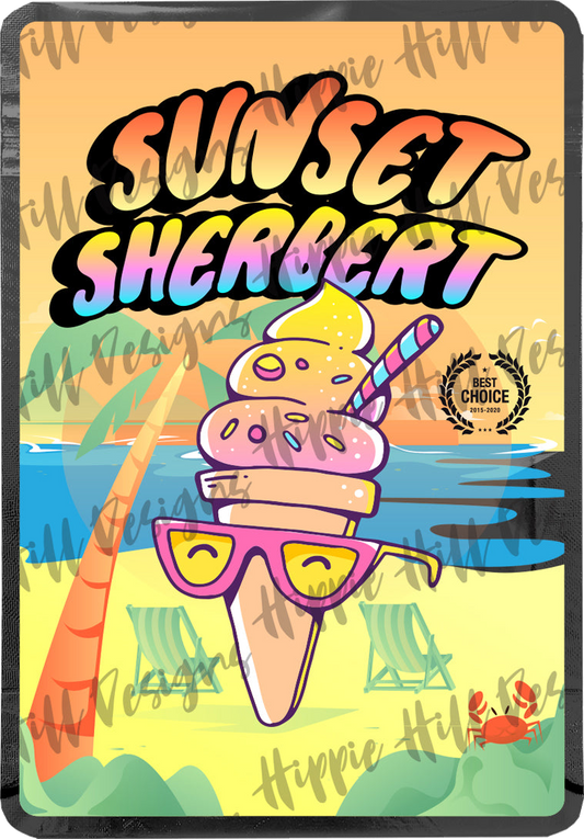 Sunset Sherbert custom printed mylar bag