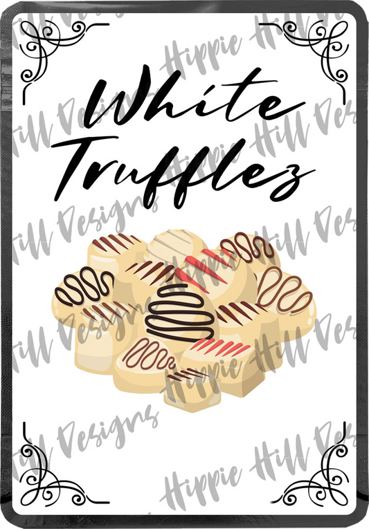 White Trufflez custom printed mylar bag