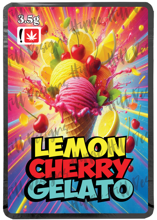 Lemon Cherry Gelato V2 custom printed mylar bag