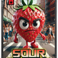 Sour Strawberry custom printed mylar bag