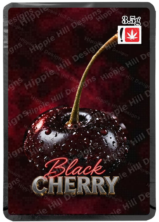 Black Cherry custom printed mylar bag