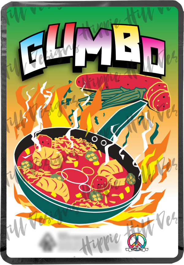 Gumbo custom printed mylar bag