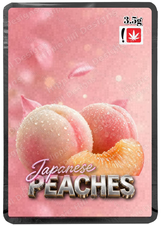 Japanese Peaches custom printed mylar bag