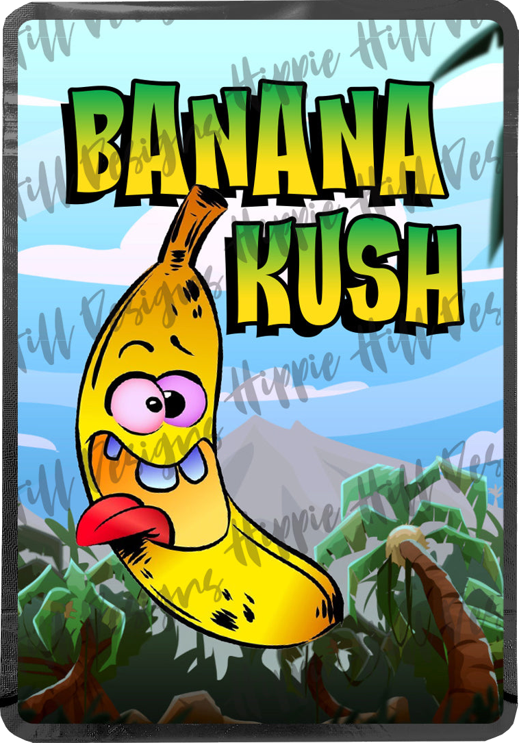Banana Kush custom printed mylar bag
