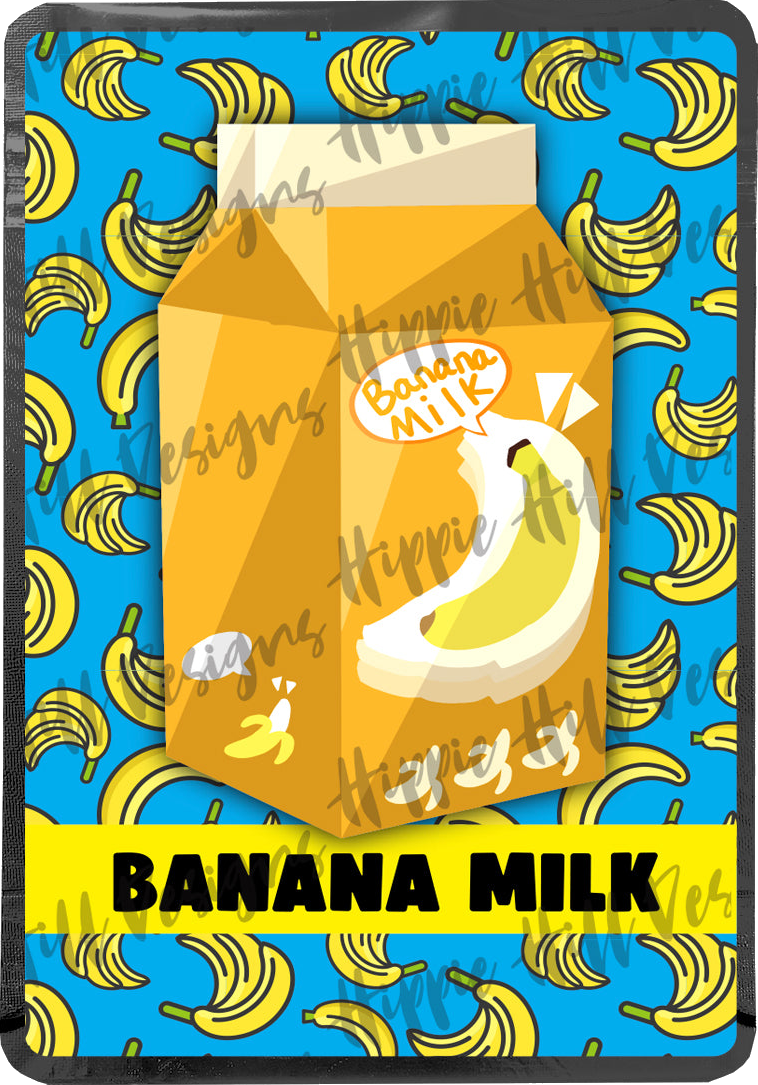 Banana Milk custom printed mylar bag