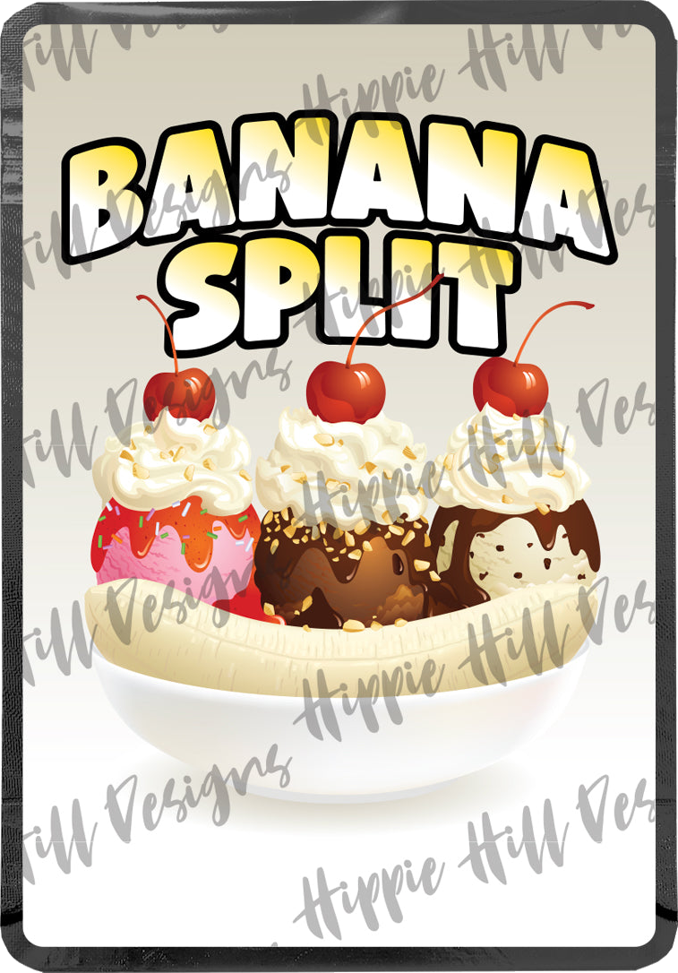 Banana Split custom printed mylar bag