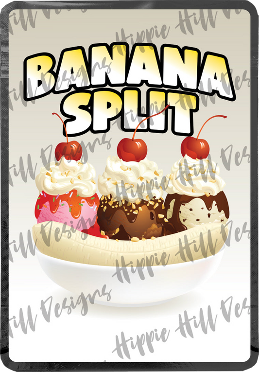 Banana Split custom printed mylar bag