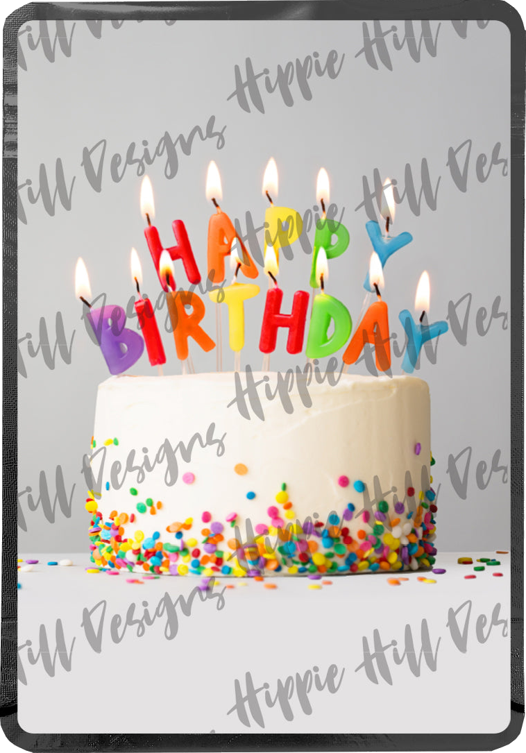 Birthday Cake custom printed mylar bag