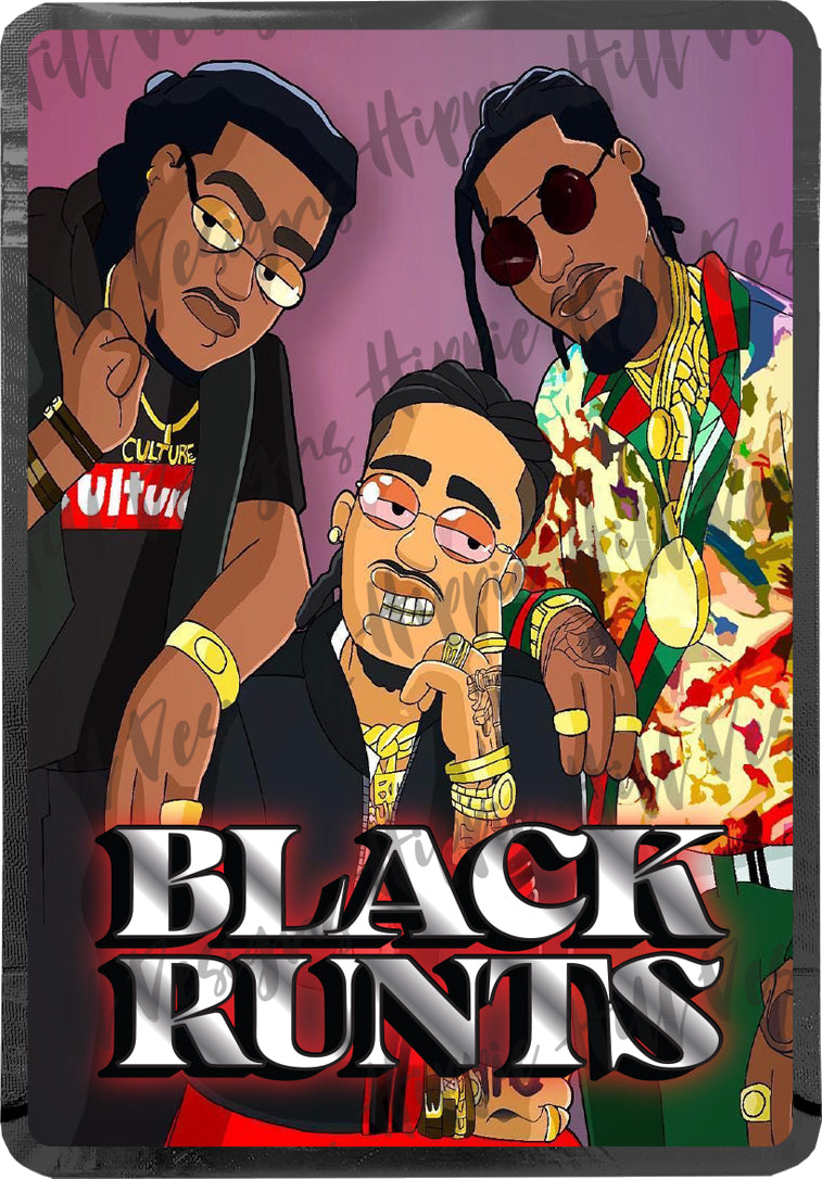 Black Runts custom printed mylar bag