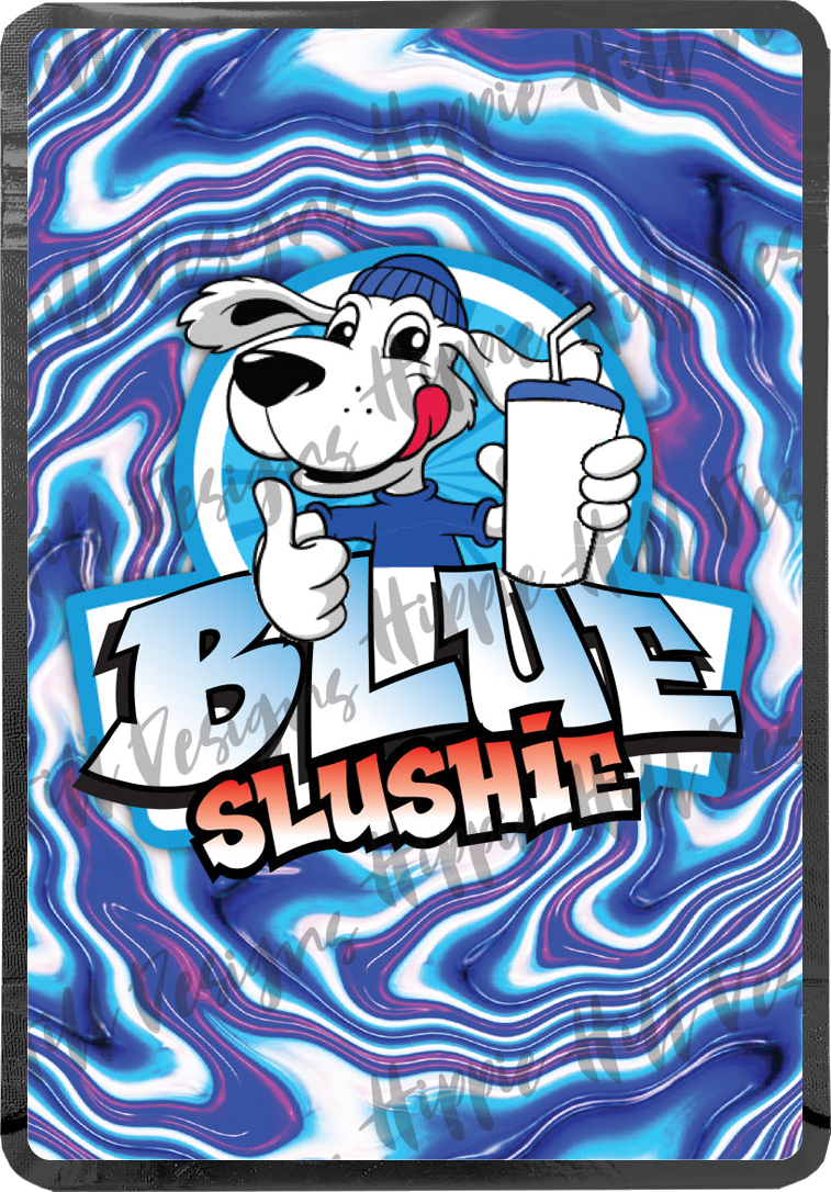 Blue Slushie custom printed mylar bag