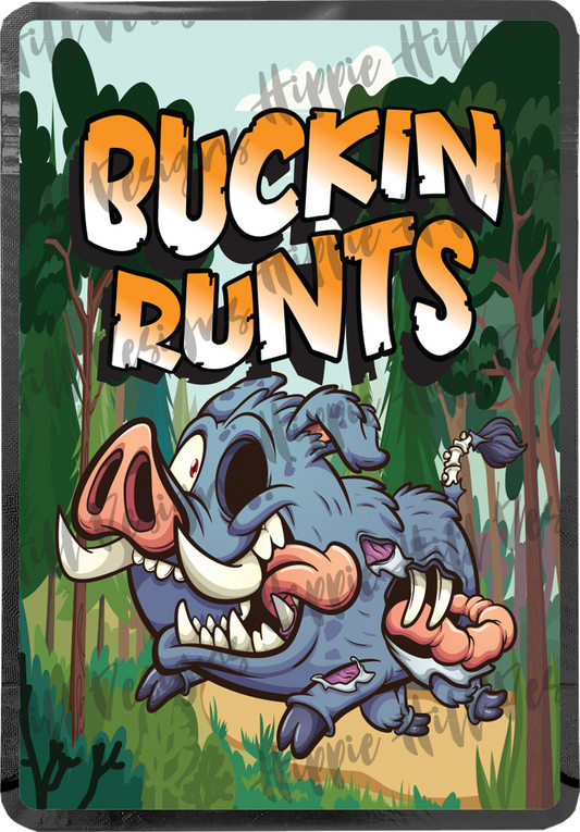 Buckin Runts custom printed mylar bag