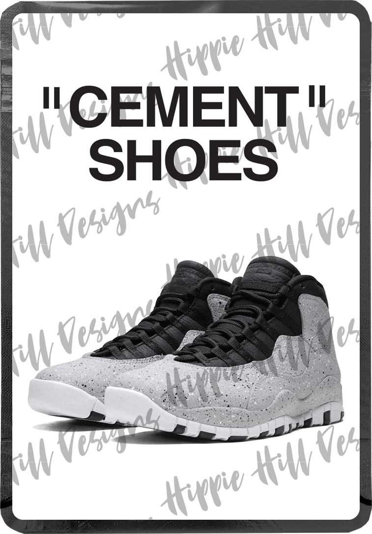 Cement Shoes custom printed mylar bag