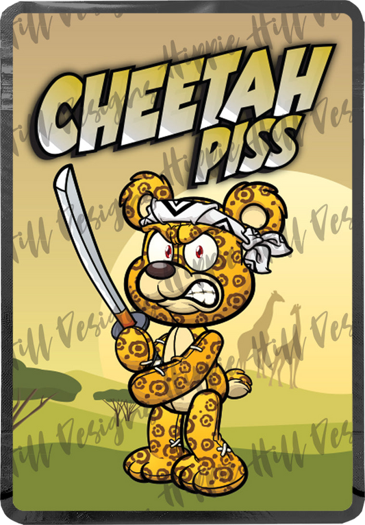 Cheetah Piss V2 custom printed mylar bag