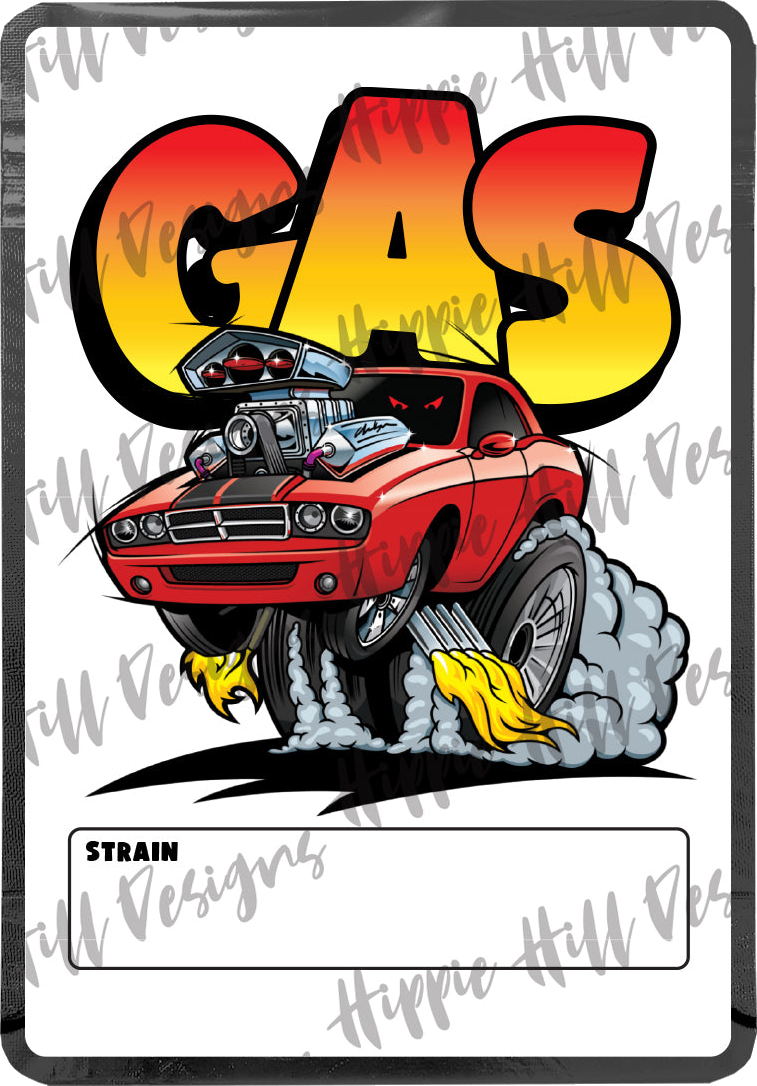 Gas - V8 custom printed mylar bag
