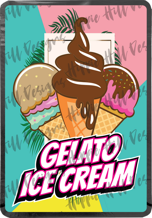 Gelato Ice cream custom printed mylar bag