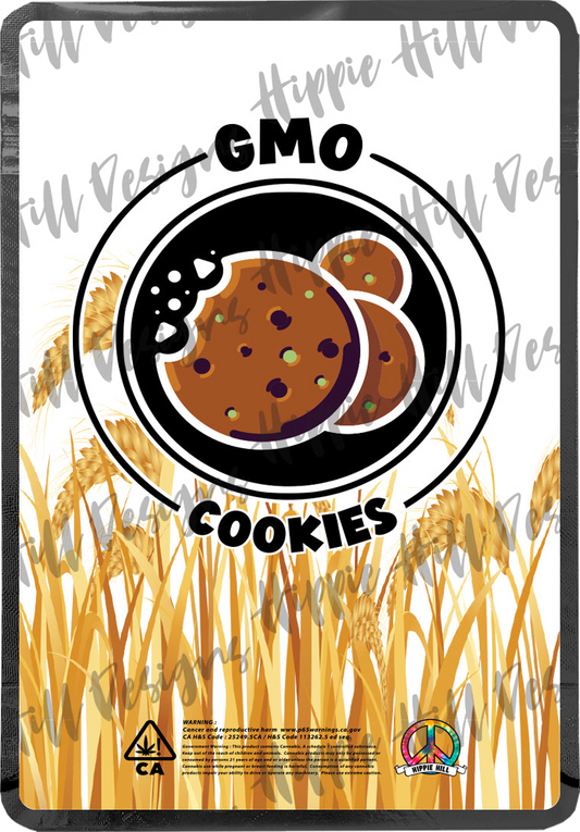 GMO Cookies custom printed mylar bag