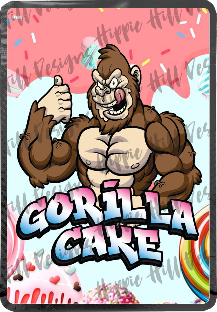 Gorilla Cake custom printed mylar bag