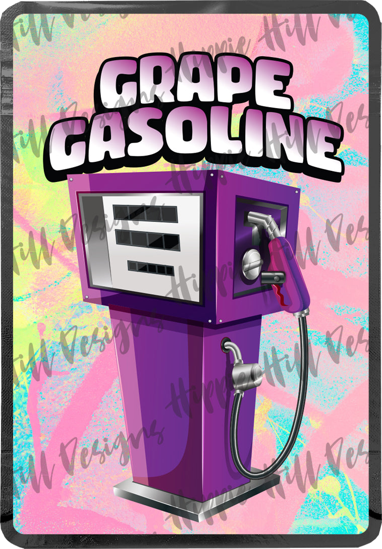 Grape Gasoline custom printed mylar bag