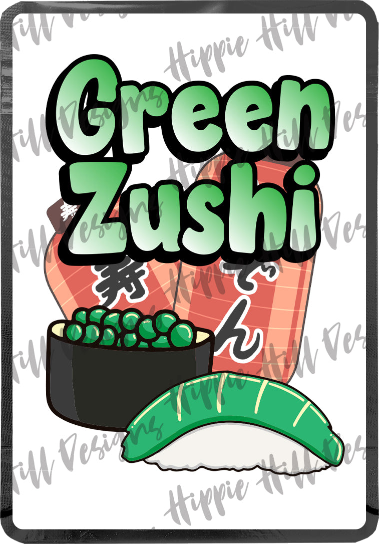 Green Zushi custom printed mylar bag