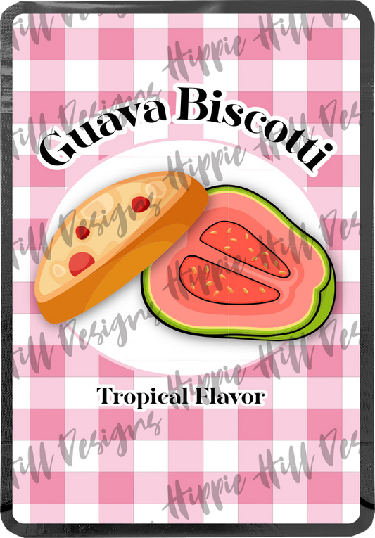 Guava Biscotti custom printed mylar bag