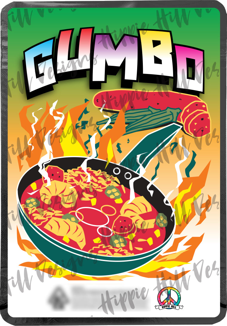 Gumbo custom printed mylar bag