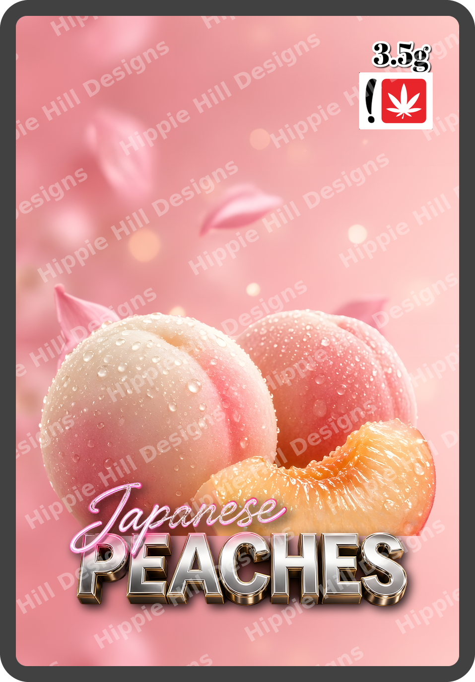 Japanese Peaches custom printed mylar bag