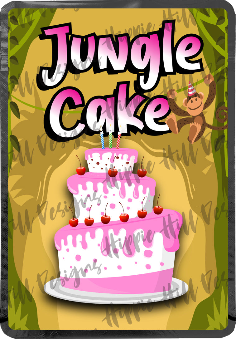 Jungle Cake custom printed mylar bag