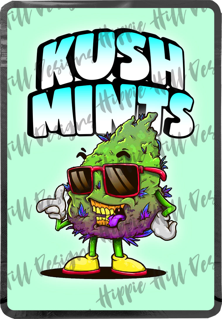 Kush Mints custom printed mylar bag
