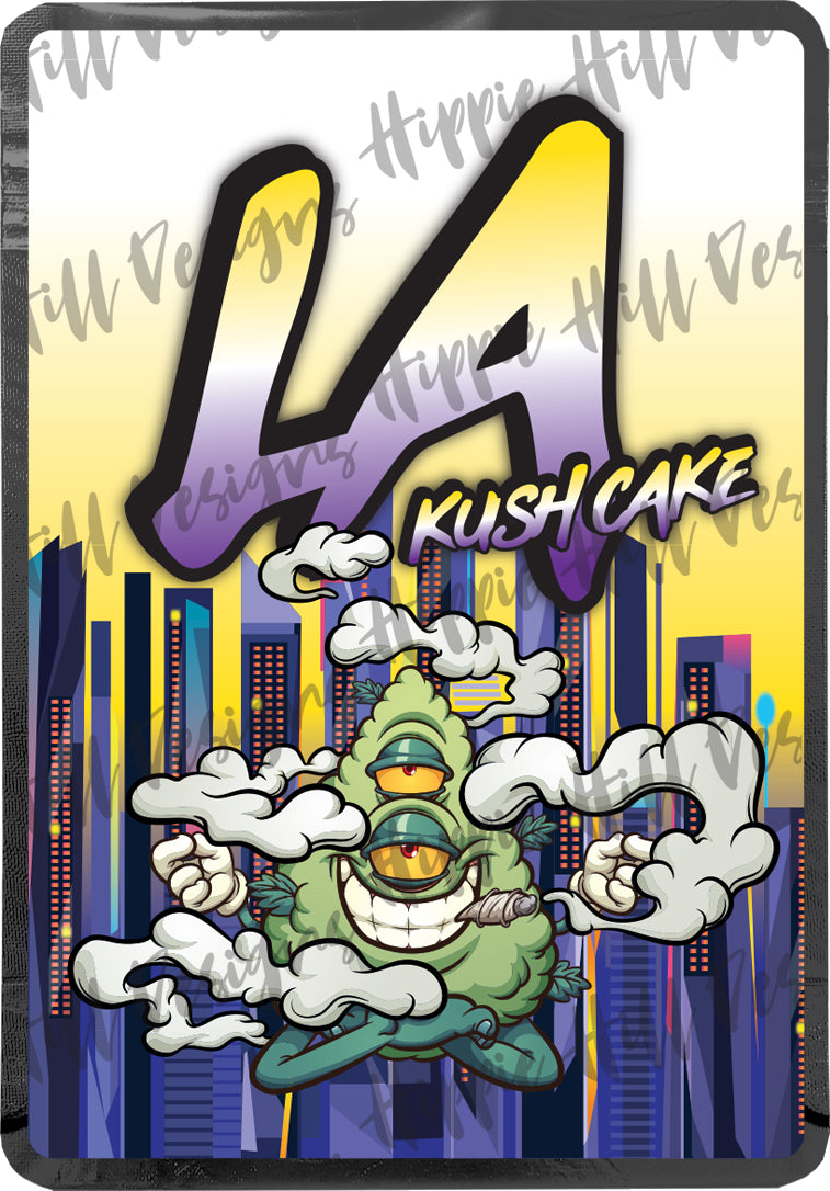 LA Kush Cake custom printed mylar bag