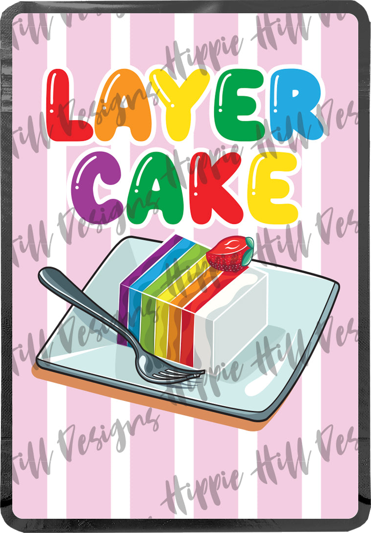 Layer Cake custom printed mylar bag