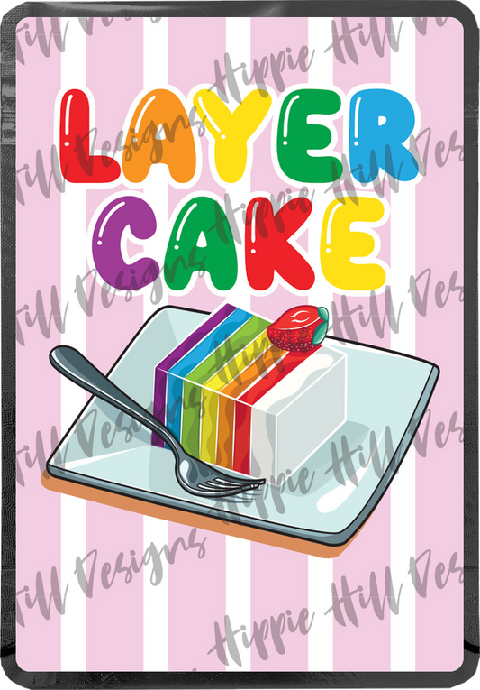 Layer Cake custom printed mylar bag